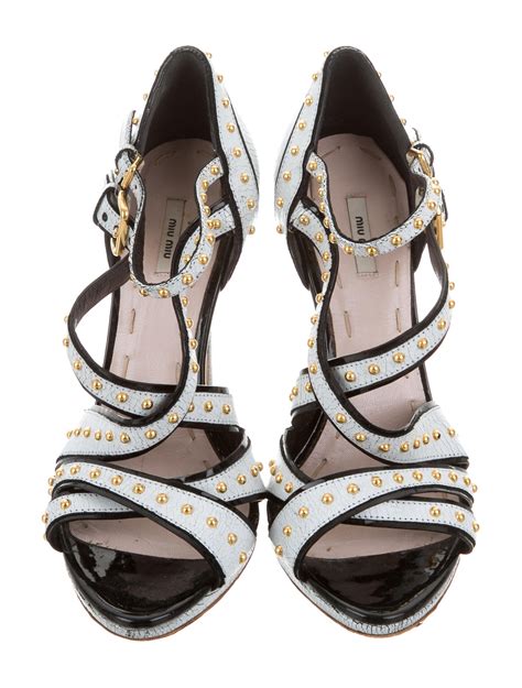 Women's Miu Miu Studded Sandals for sale 